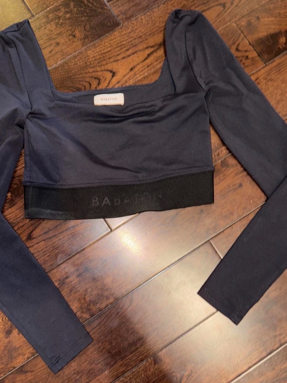 Babaton Black Long-Sleeve Crop Top - Kids